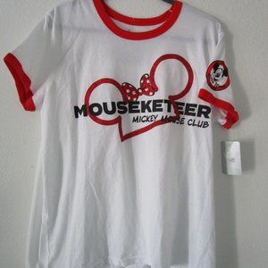 Disney Minnie Mouseketeer T-shirt White Mickey Mouse Club Size XL